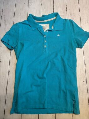 Aeropostale Girls' Bright Teal Polo with A87 Embroidery